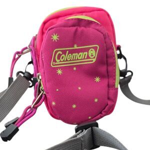 Coleman Youth Mini Trek Pack Pink Lime Crossbody Belt Clip Hiking Travel Bag